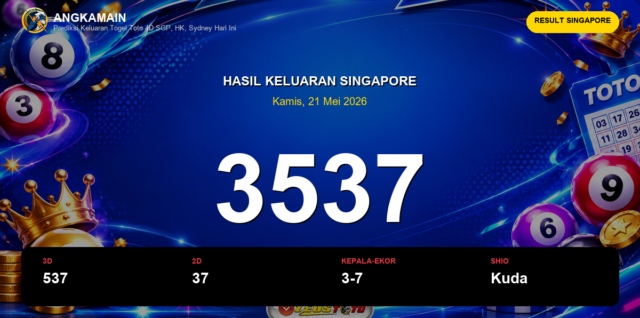 Result Singapore hari ini 21 Mei 2026 angka 3537