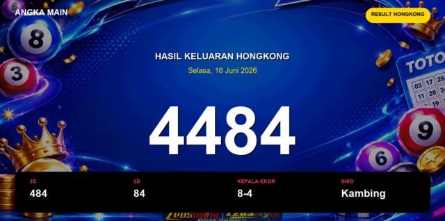 Result Hongkong hari ini 16 Juni 2026 angka 4484