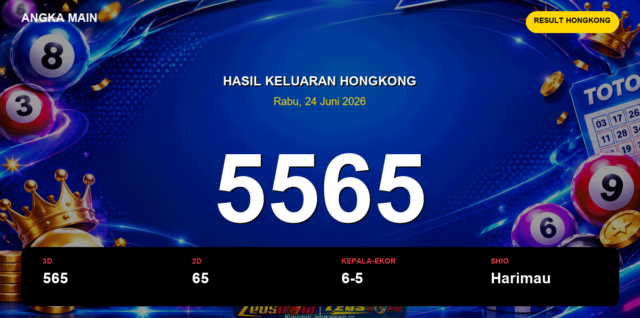 Result Hongkong hari ini 24 Juni 2026 angka 5565