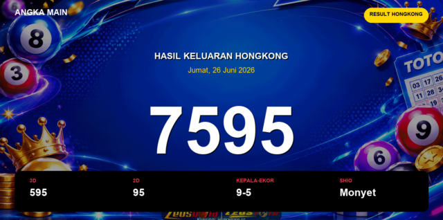 Result Hongkong hari ini 26 Juni 2026 angka 7595