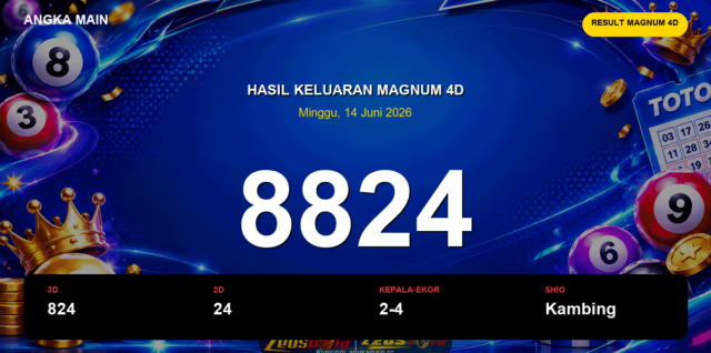 Result Magnum 4D hari ini 14 Juni 2026 angka 8824