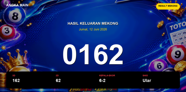 Result Mekong hari ini 12 Juni 2026 angka 0162