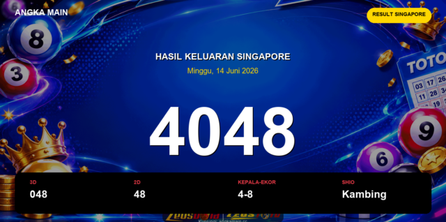 Result Singapore hari ini 14 Juni 2026 angka 4048