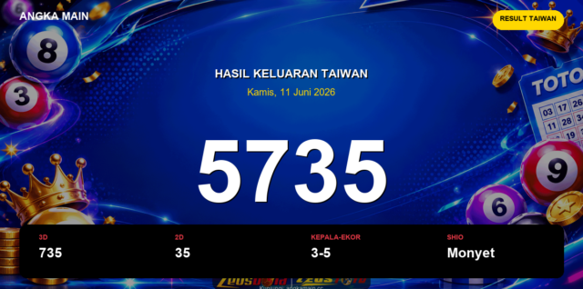 Result Taiwan hari ini 11 Juni 2026 angka 5735