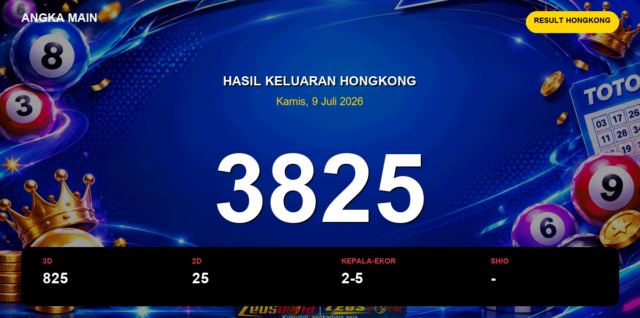 Result Hongkong hari ini 9 Juli 2026 angka 3825