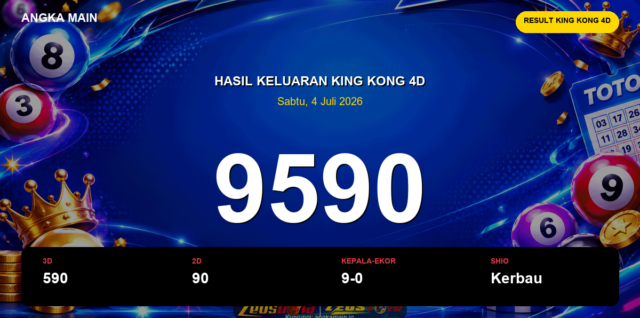 Result King Kong 4D hari ini 4 Juli 2026 angka 9590