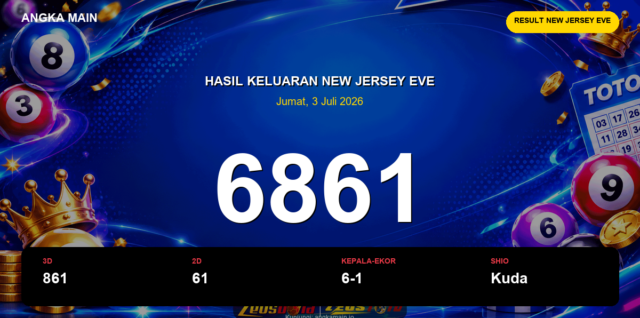Result New Jersey EVE hari ini 3 Juli 2026 angka 6861